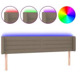 vidaXL LED Kopfteil Taupe 163x16x78/88 cm Stoff