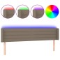 vidaXL LED Kopfteil Taupe 163x16x78/88 cm Stoff