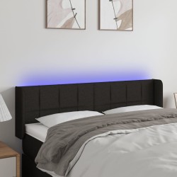 vidaXL LED Kopfteil Schwarz 147x16x78/88 cm Stoff