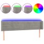 vidaXL LED Kopfteil Hellgrau 203x16x78/88 cm Samt vidaXL LED Kopfteil Hellgrau 203x16x78/88 cm Samt