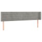 vidaXL LED Kopfteil Hellgrau 203x16x78/88 cm Samt vidaXL LED Kopfteil Hellgrau 203x16x78/88 cm Samt