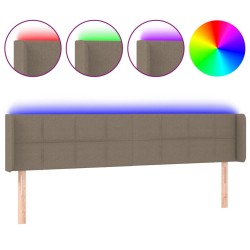 vidaXL LED Kopfteil Taupe 203x16x78/88 cm Stoff