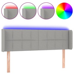 vidaXL LED Kopfteil Hellgrau 147x16x78/88 cm Stoff