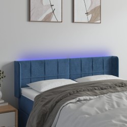 vidaXL LED Kopfteil Dunkelblau 147x16x78/88 cm Samt