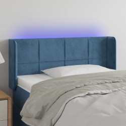 vidaXL LED Kopfteil Dunkelblau 93x16x78/88 cm Samt