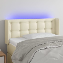 vidaXL LED Kopfteil Creme 83x16x78/88 cm Kunstleder