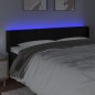 vidaXL LED Kopfteil Schwarz 203x16x78/88 cm Samt