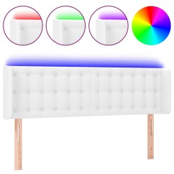 vidaXL LED Kopfteil Weiß 147x16x78/88 cm Kunstleder