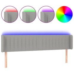 vidaXL LED Kopfteil Hellgrau 163x16x78/88 cm Stoff