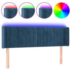 vidaXL LED Kopfteil Dunkelblau 147x16x78/88 cm Samt