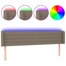 vidaXL LED Kopfteil Taupe 203x16x78/88 cm Stoff