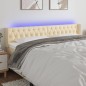 vidaXL LED Kopfteil Creme 183x16x78/88 cm Stoff