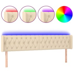 vidaXL LED Kopfteil Creme 183x16x78/88 cm Stoff