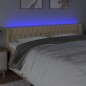 vidaXL LED Kopfteil Creme 183x16x78/88 cm Stoff