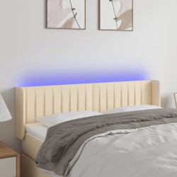 vidaXL LED Kopfteil Creme 147x16x78/88 cm Stoff