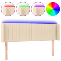 vidaXL LED Kopfteil Creme 147x16x78/88 cm Stoff