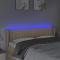 vidaXL LED Kopfteil Creme 147x16x78/88 cm Stoff vidaXL LED Kopfteil Creme 147x16x78/88 cm Stoff