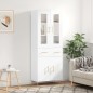 Highboard Hochglanz-Weiß 69,5x34x180 cm Holzwerkstoff Highboard Hochglanz-Weiß 69,5x34x180 cm Holzwerkstoff