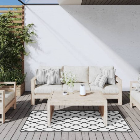 vidaXL Outdoor-Teppich Grau und Weiß 80x150 cm Beidseitig Nutzbar