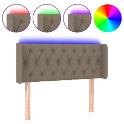 vidaXL LED Kopfteil Taupe 103x16x78/88 cm Stoff