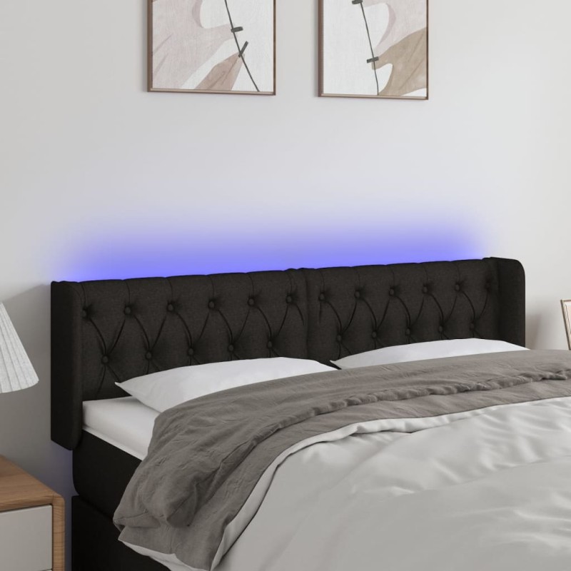 vidaXL LED Kopfteil Schwarz 147x16x78/88 cm Stoff vidaXL LED Kopfteil Schwarz 147x16x78/88 cm Stoff