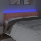 vidaXL LED Kopfteil Rosa 203x16x78/88 cm Samt