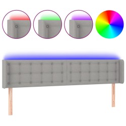 vidaXL LED Kopfteil Hellgrau 163x16x78/88 cm Stoff
