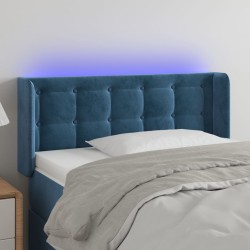 vidaXL LED Kopfteil Dunkelblau 83x16x78/88 cm Samt