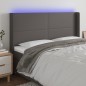 vidaXL LED Kopfteil Grau 163x16x118/128 cm Kunstleder vidaXL LED Kopfteil Grau 163x16x118/128 cm Kunstleder