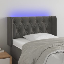 vidaXL LED Kopfteil Dunkelgrau 83x16x78/88 cm Samt