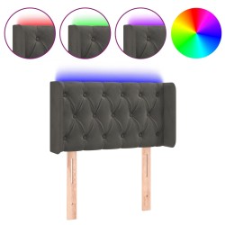vidaXL LED Kopfteil Dunkelgrau 83x16x78/88 cm Samt
