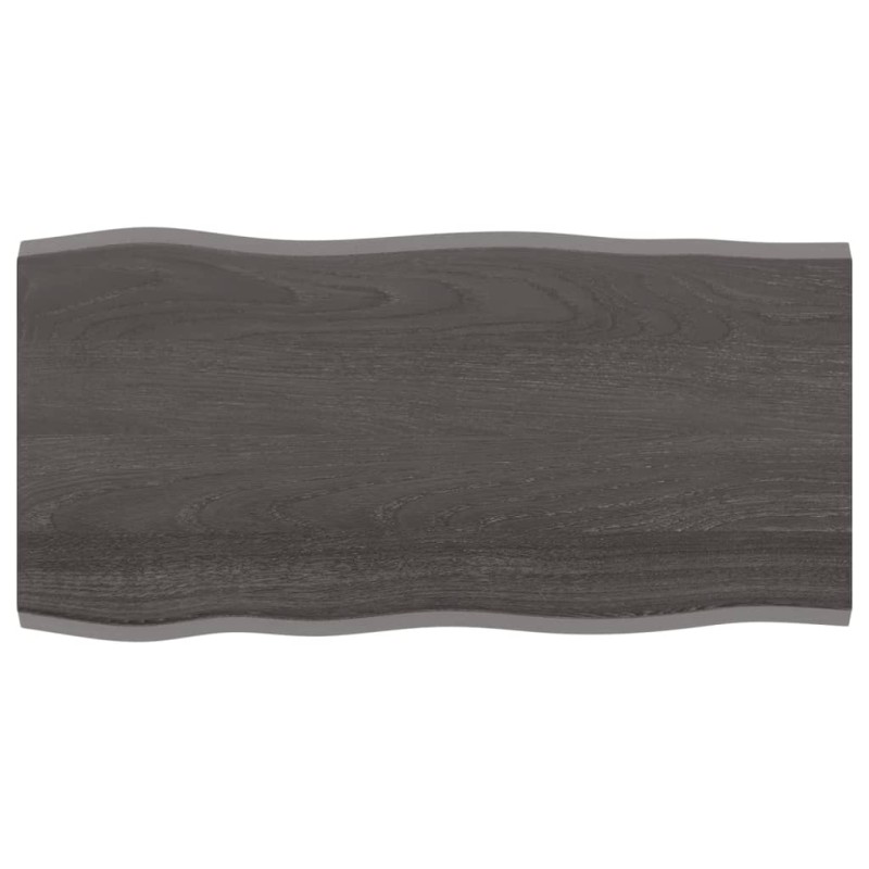 Tischplatte 100x50x2 cm Massivholz Eiche Behandelt Baumkante Tischplatte 100x50x2 cm Massivholz Eiche Behandelt Baumkante