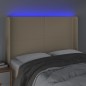 vidaXL LED Kopfteil Creme 147x16x118/128 cm Stoff