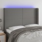 vidaXL LED Kopfteil Dunkelgrau 147x16x118/128 cm Stoff vidaXL LED Kopfteil Dunkelgrau 147x16x118/128 cm Stoff