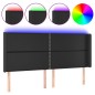vidaXL LED Kopfteil Schwarz 163x16x118/128 cm Kunstleder