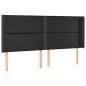 vidaXL LED Kopfteil Schwarz 163x16x118/128 cm Kunstleder