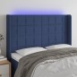 vidaXL LED Kopfteil Blau 147x16x118/128 cm Stoff vidaXL LED Kopfteil Blau 147x16x118/128 cm Stoff