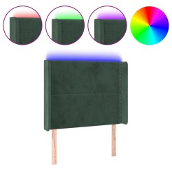 vidaXL LED Kopfteil Dunkelgrün 93x16x118/128 cm Samt