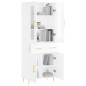 Highboard Hochglanz-Weiß 69,5x34x180 cm Holzwerkstoff Highboard Hochglanz-Weiß 69,5x34x180 cm Holzwerkstoff