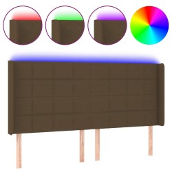 vidaXL LED Kopfteil Dunkelbraun 183x16x118/128 cm Stoff