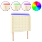 vidaXL LED Kopfteil Creme 83x16x118/128 cm Kunstleder vidaXL LED Kopfteil Creme 83x16x118/128 cm Kunstleder