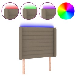 vidaXL LED Kopfteil Taupe 93x16x118/128 cm Stoff