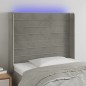vidaXL LED Kopfteil Hellgrau 83x16x118/128 cm Samt vidaXL LED Kopfteil Hellgrau 83x16x118/128 cm Samt