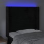 vidaXL LED Kopfteil Schwarz 103x16x118/128 cm Samt vidaXL LED Kopfteil Schwarz 103x16x118/128 cm Samt