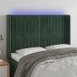vidaXL LED Kopfteil Dunkelgrün 147x16x118/128 cm Samt vidaXL LED Kopfteil Dunkelgrün 147x16x118/128 cm Samt