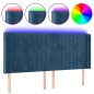 vidaXL LED Kopfteil Dunkelblau 203x16x118/128 cm Samt vidaXL LED Kopfteil Dunkelblau 203x16x118/128 cm Samt