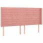 vidaXL LED Kopfteil Rosa 183x16x118/128 cm Samt