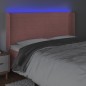 vidaXL LED Kopfteil Rosa 183x16x118/128 cm Samt