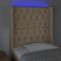 vidaXL LED Kopfteil Creme 83x16x118/128 cm Stoff