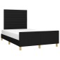 vidaXL Bettgestell mit Kopfteil Schwarz 120x200 cm Stoff vidaXL Bettgestell mit Kopfteil Schwarz 120x200 cm Stoff